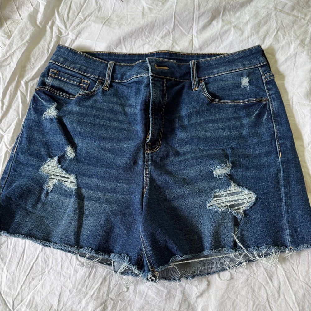 Old Navy Blue Distressed Jean Shorts